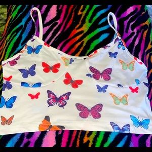 White Butterfly crop top😍!